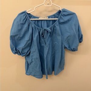 Abercrombie & Fitch Blue Gathered Blouse